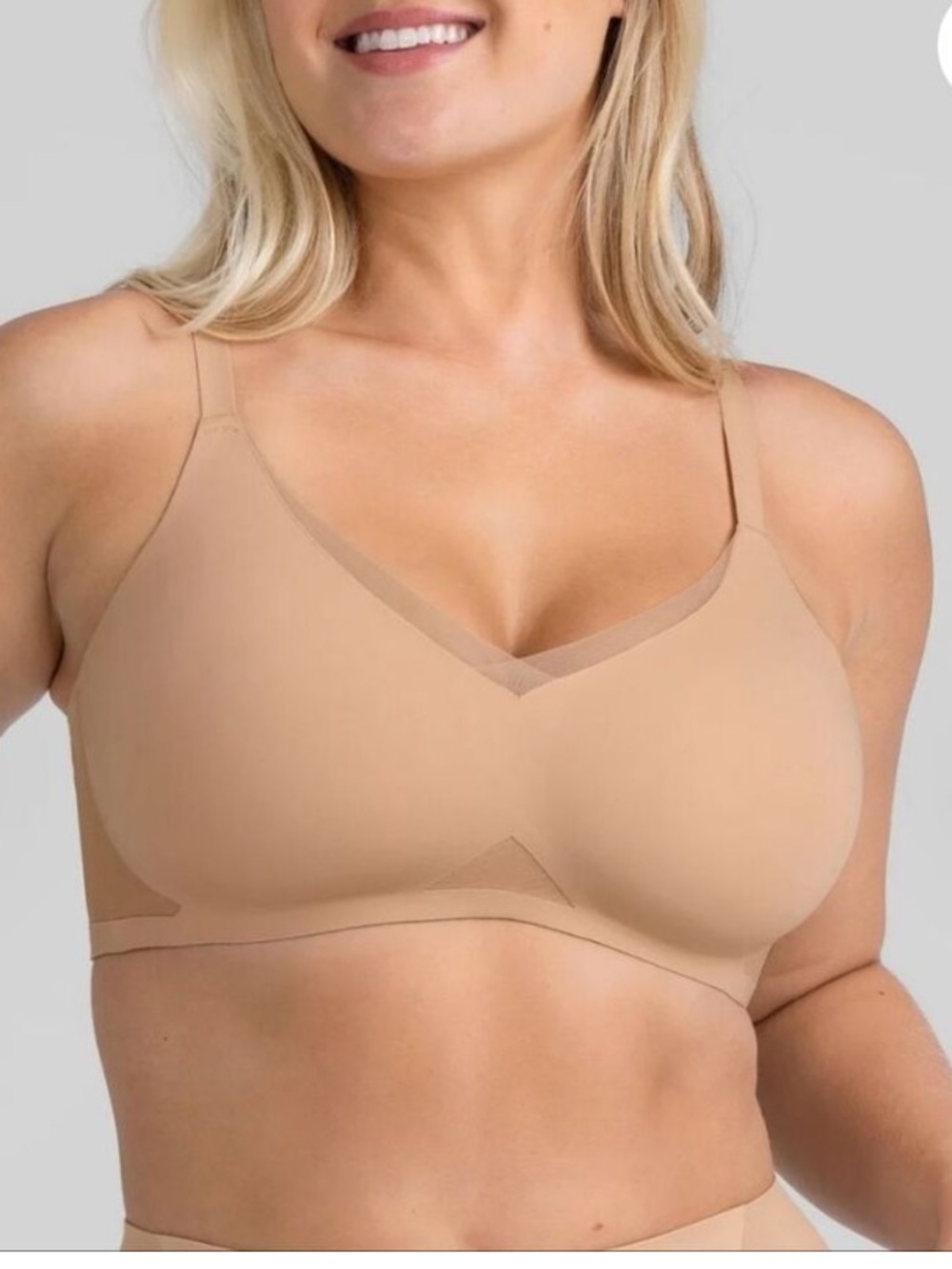 Honeylove Crossover wireless bra 2x 42 c/d comfort luxury EUC sand color